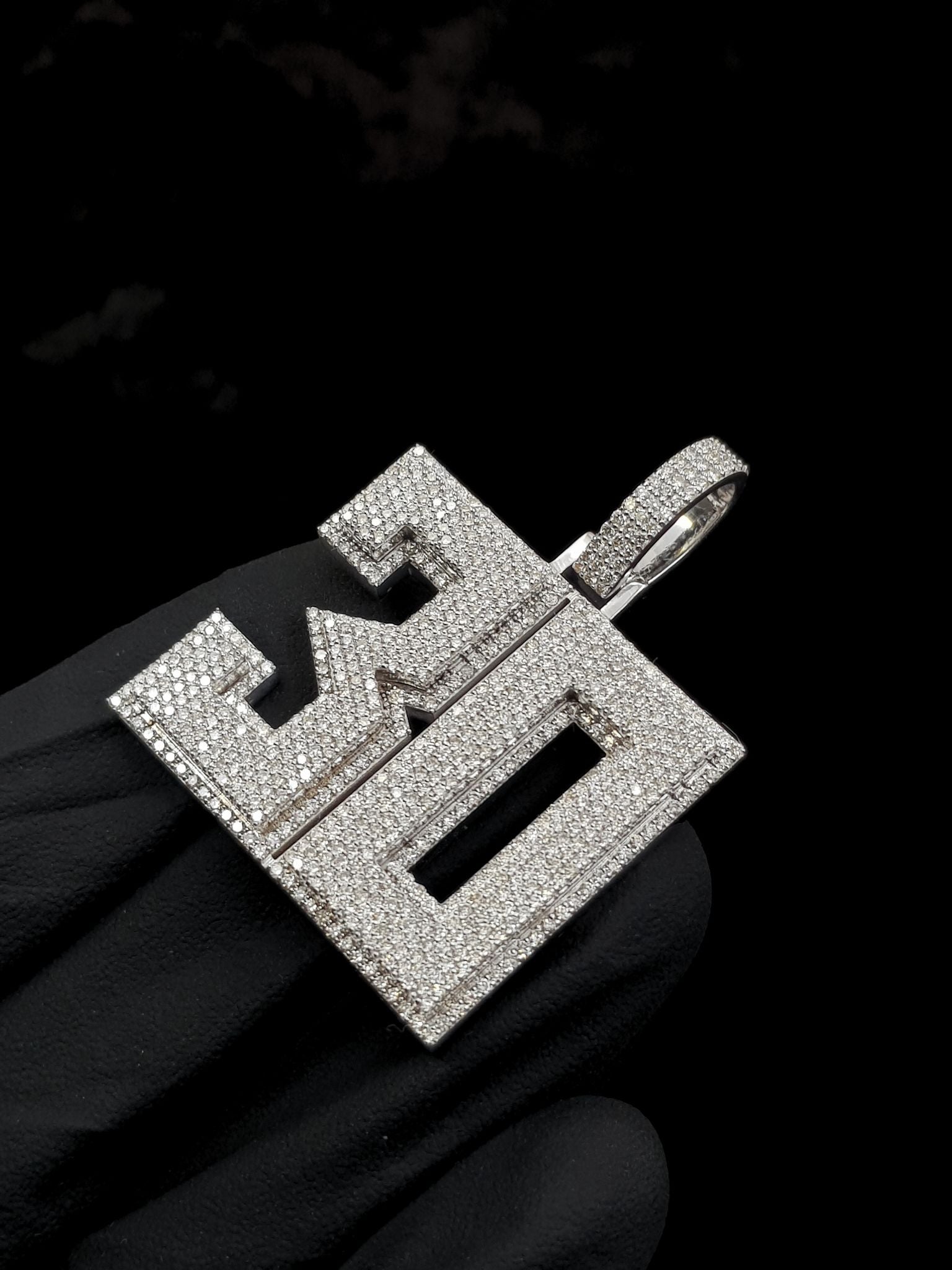 Iced 3D Block Pendant