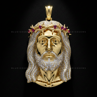 The "Ruby Sacrifice" Jesus Piece: Sculptural Gold & High-Density Frost Sovereign