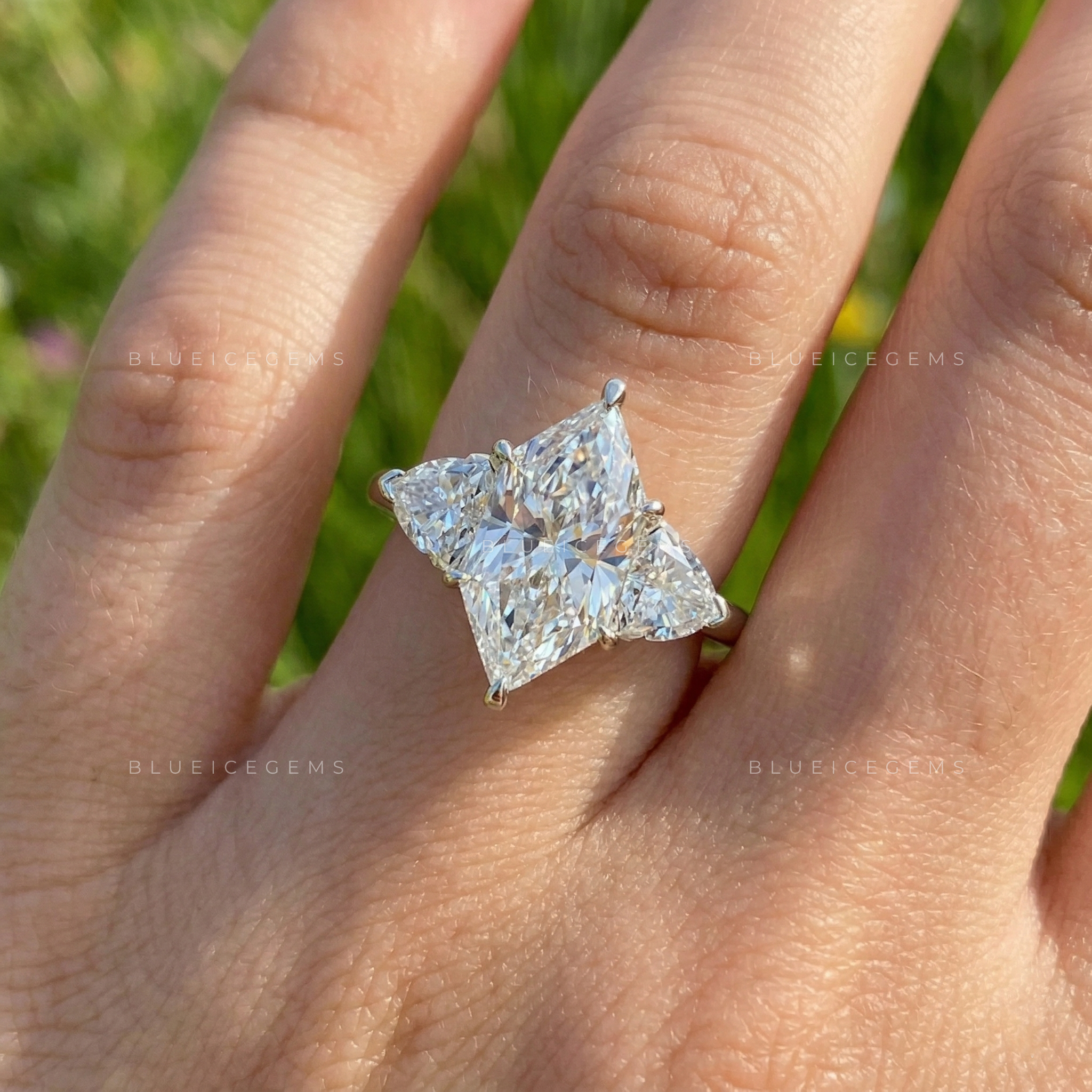 Imperial Radiance Dutch Marquise and Trillion Trilogy Ring