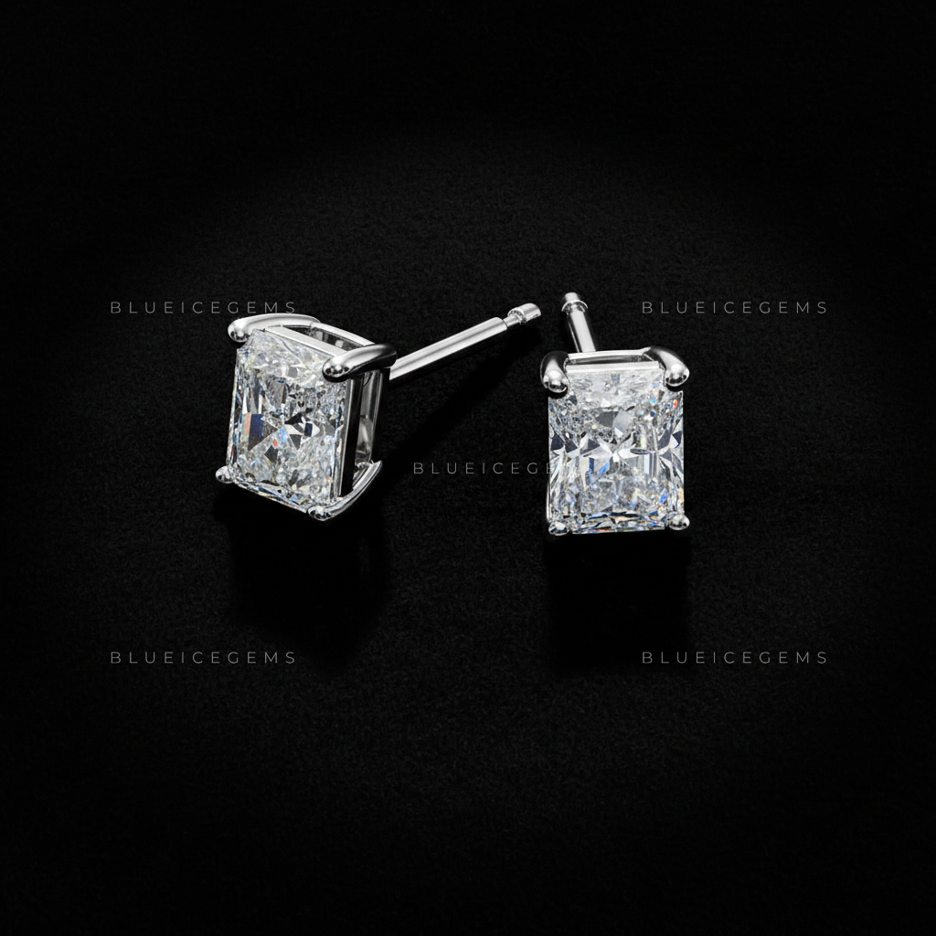 The Luminous Vault: Radiant Diamond Stud Earrings