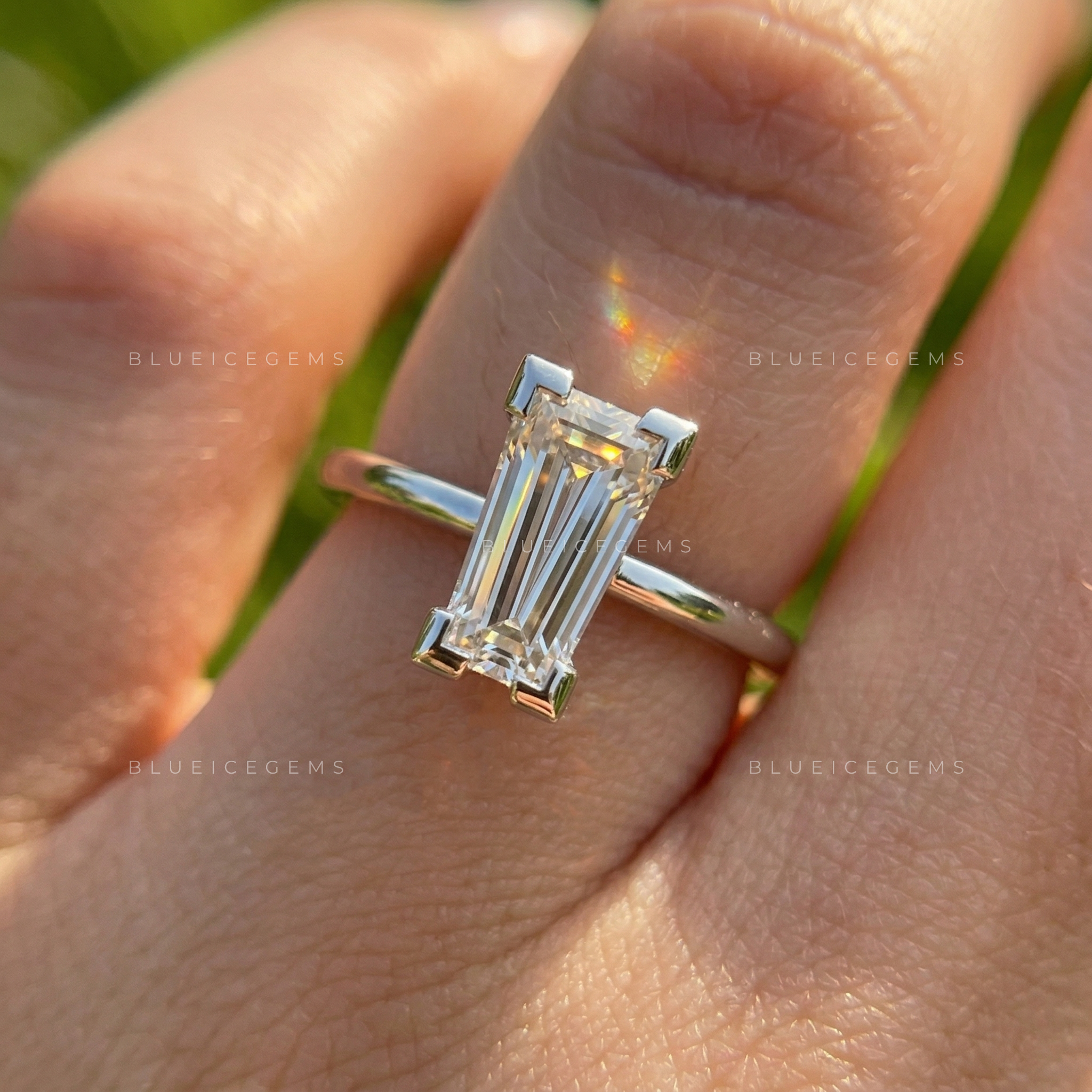 The "Urban Icon" Tapered Baguette: Boldly Architectural Solitaire