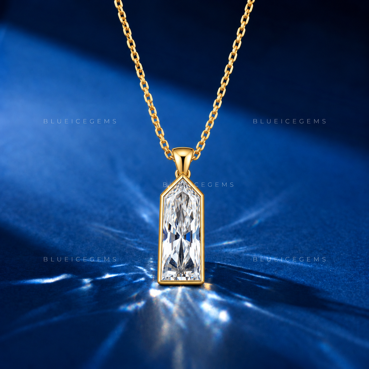 Bullet Shape Solitaire Diamond Pendant