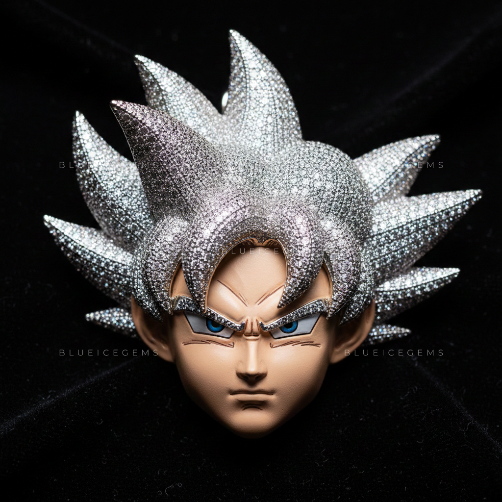 The "Ultra Instinct" Warrior: 3D Anime Portrait & Iced-Out Spiked Sovereign