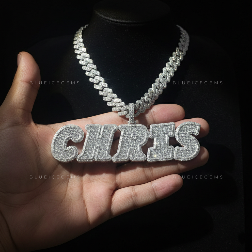 "CHRIS" Custom 3D Bubble Script Pendant