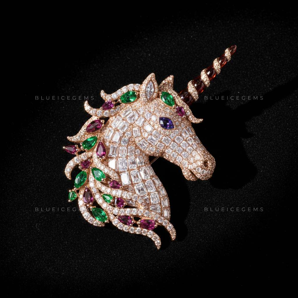 The Ethereal Sovereign: Bespoke Unicorn Statement Brooch
