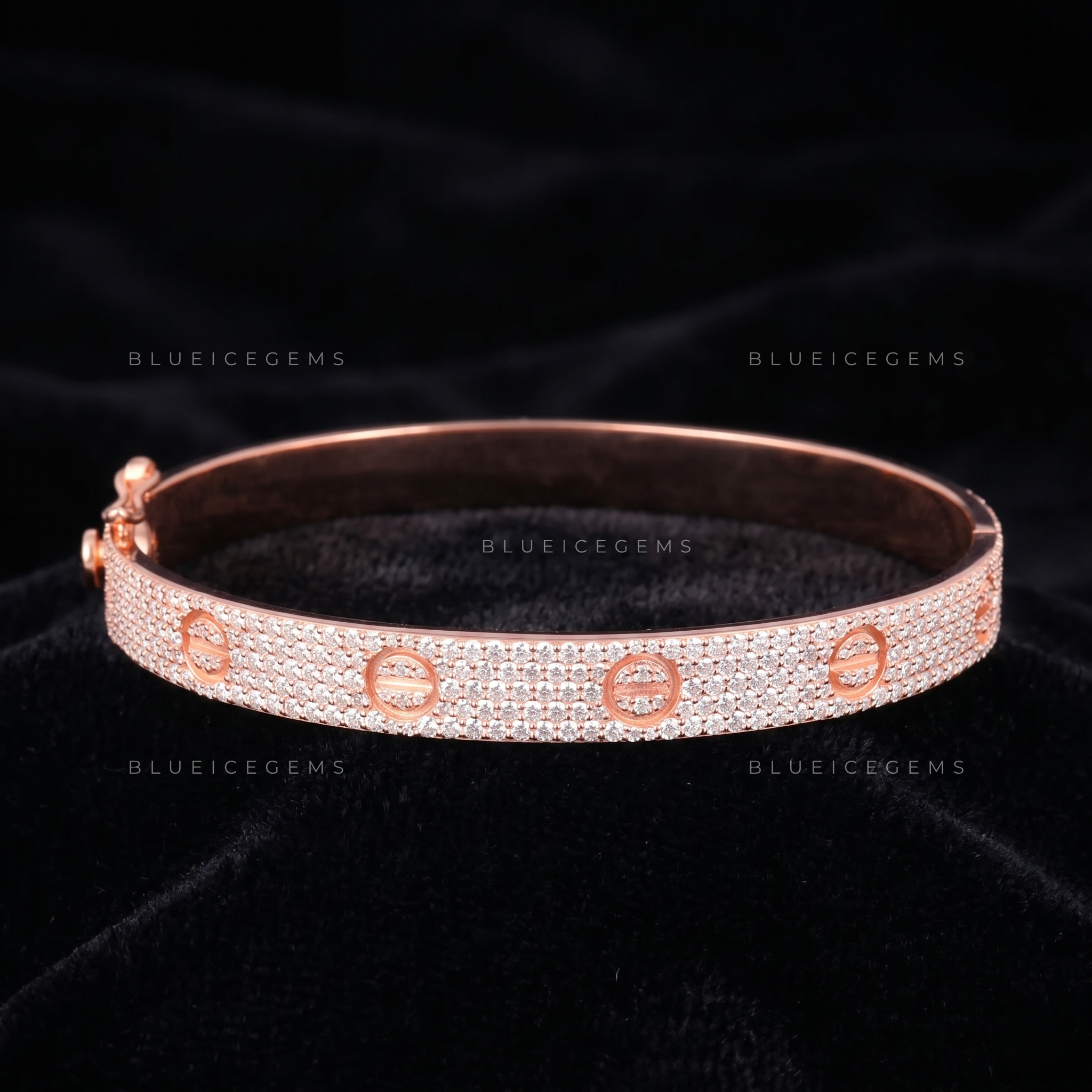 Industrial Elegance Fully Iced Screw-Motif Luxury Statement