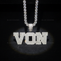 "VON" Custom Iced-Out Block Name Pendant