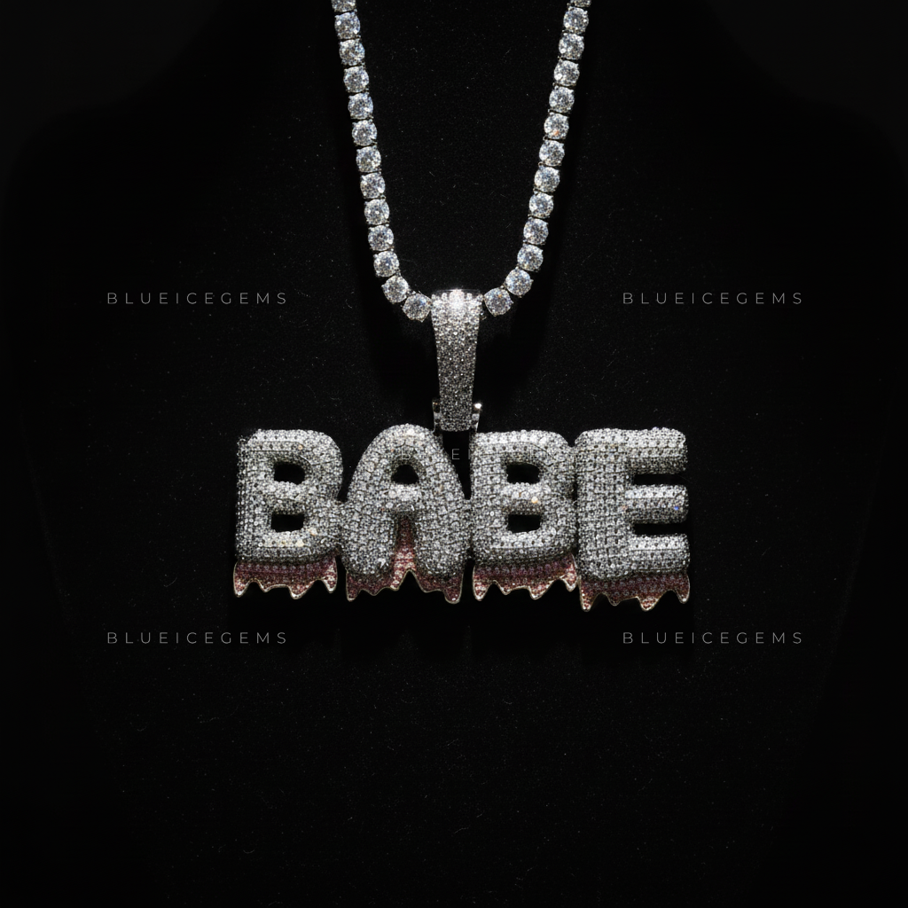 The "BABE" Iced Drip: Two-Tone Frost & 3D Bubble Script Sovereign