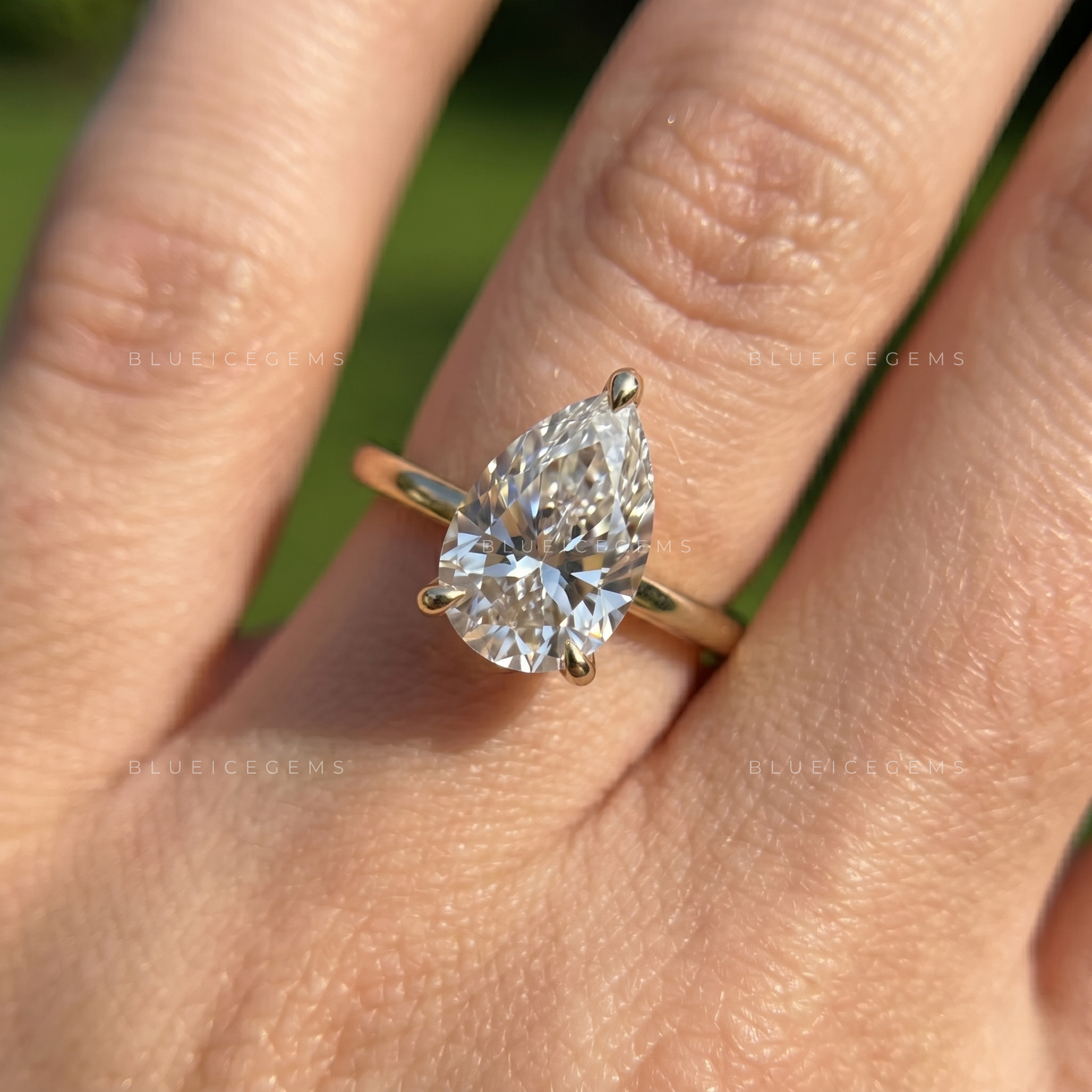 Elegance Personified Pear Brilliant Cut Solitaire Engagement Ring