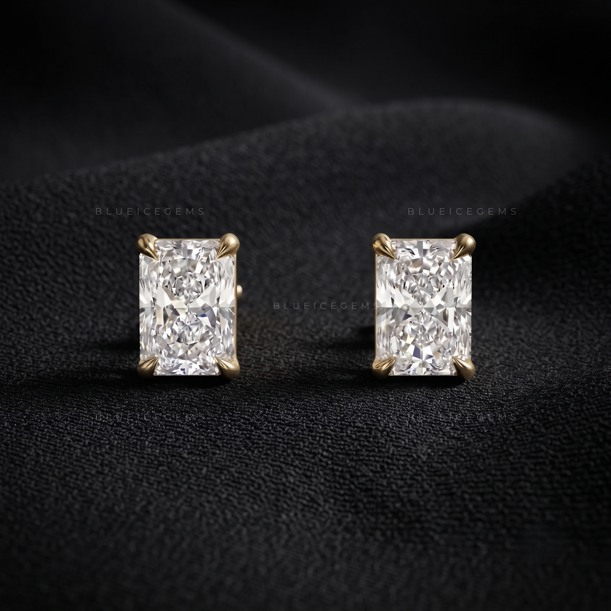 Prism Radiance Radiant-Cut Lab-Grown Diamond Stud Earrings