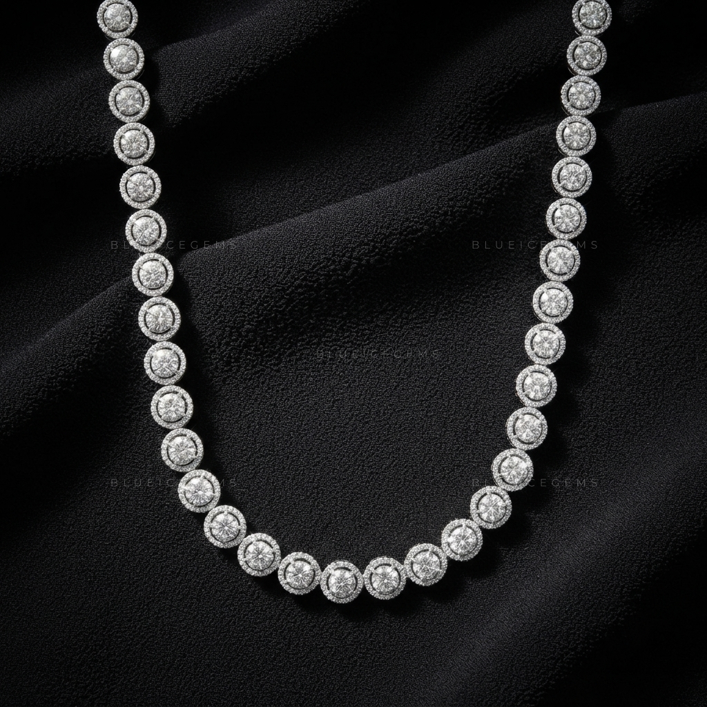 Radiant Halo Bezel Tennis Chain