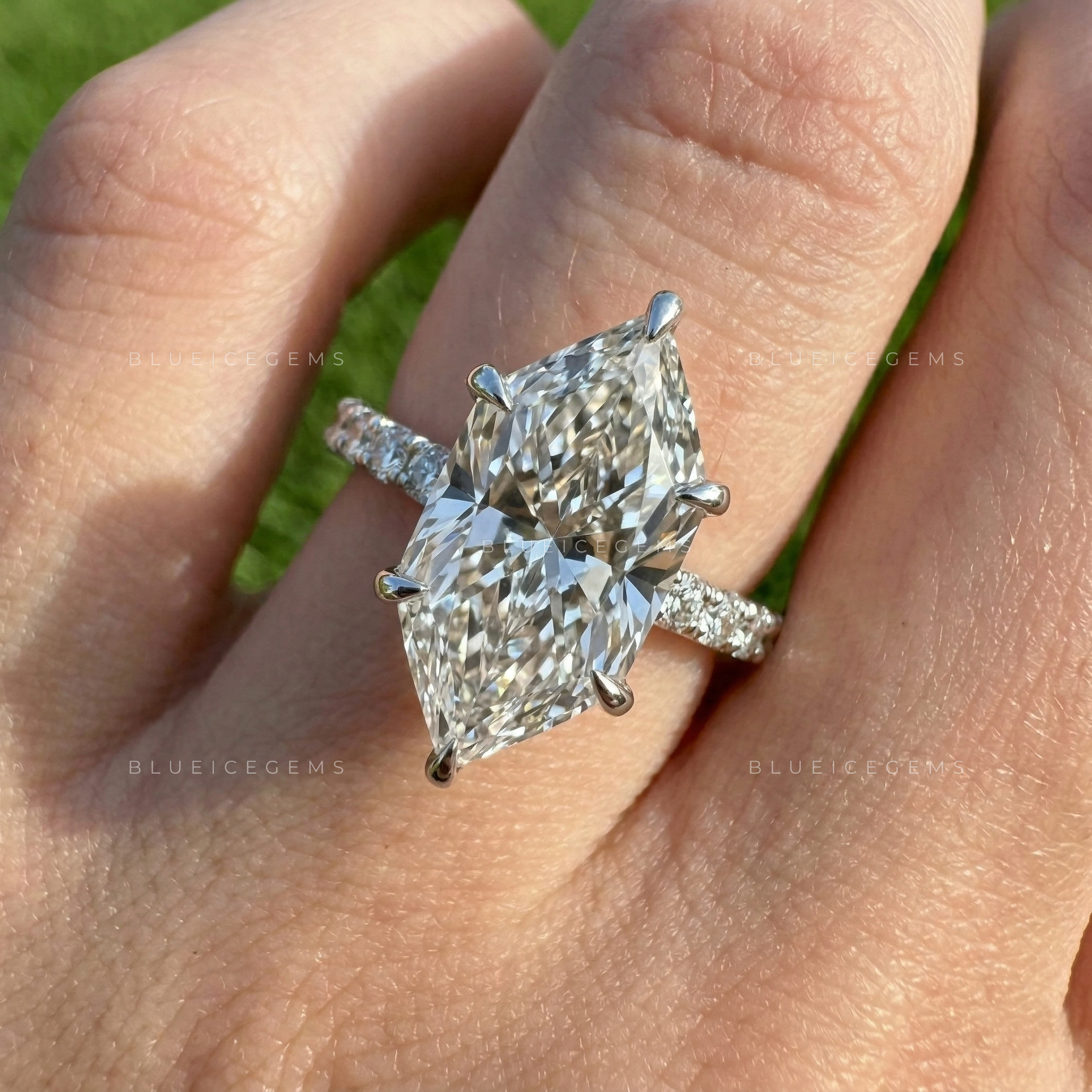 Regal Radiance Dutch Marquise Cut Hidden Accent Engagement Ring