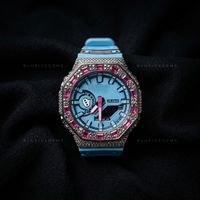 Obsidian Ruby Forge Watch – Black & Red Iced Out Design