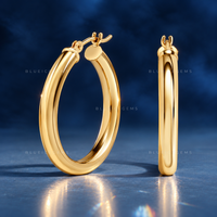 Polished Hollow Tube Hoop Earrings
