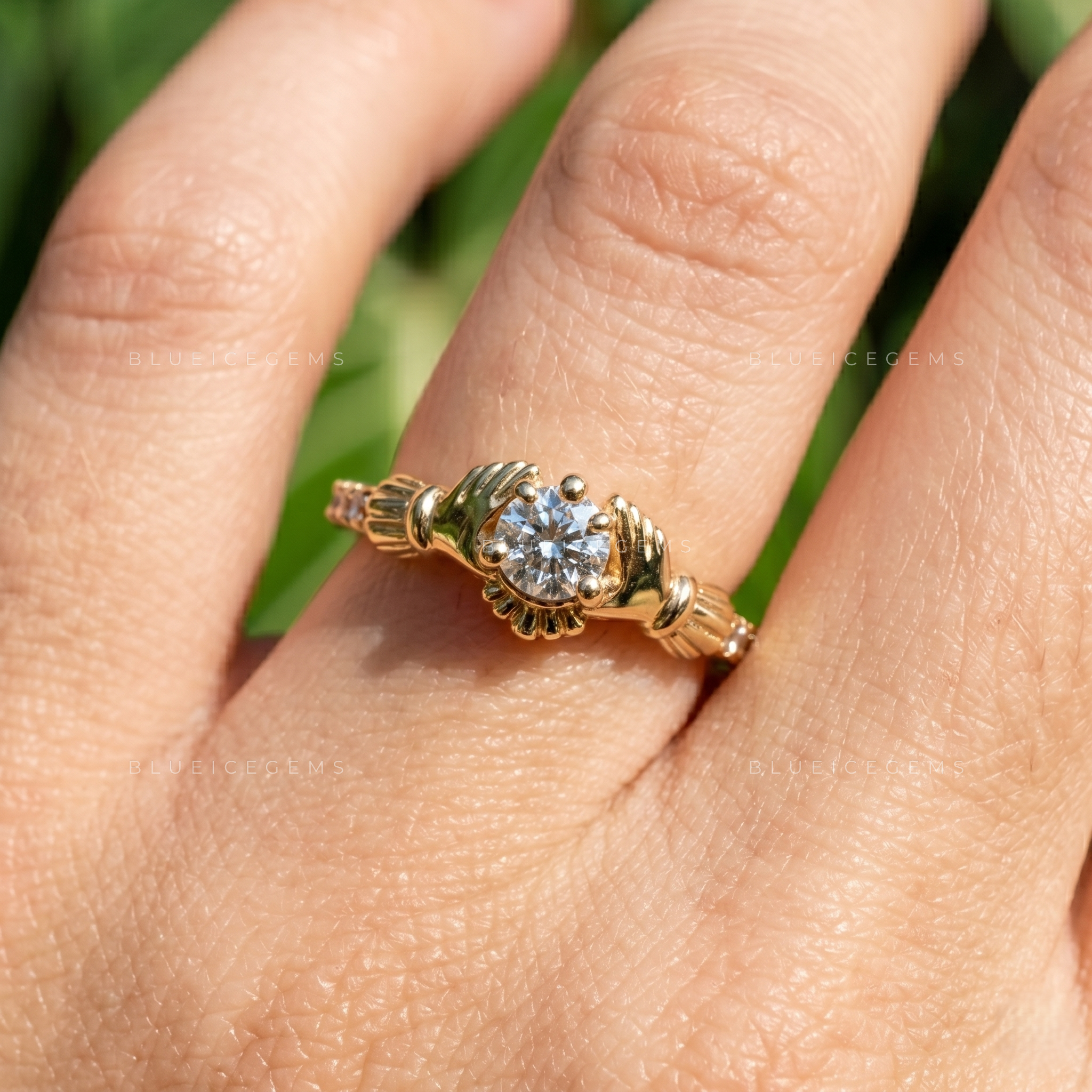 Traditional Irish Celtic Love Claddagh Engagement Ring