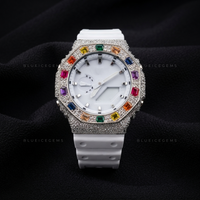 Rainbow Sovereign Custom Bezel Watch – Multicolor Iced Out Design