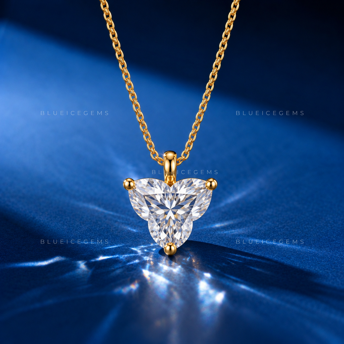 Lotus Cut Solitaire Diamond Pendant