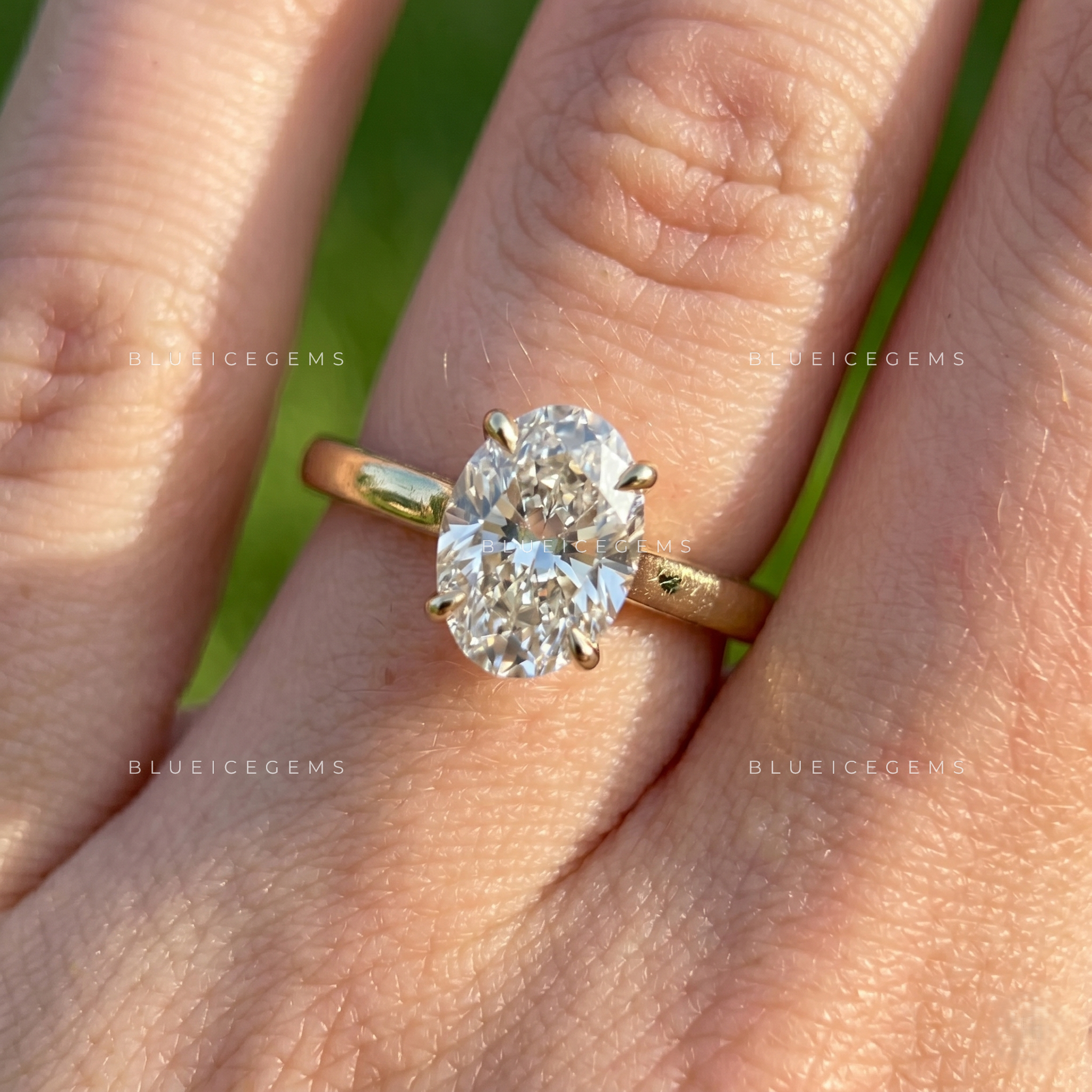 Opulent Grandeur Oval Cut Cathedral Engagement Ring