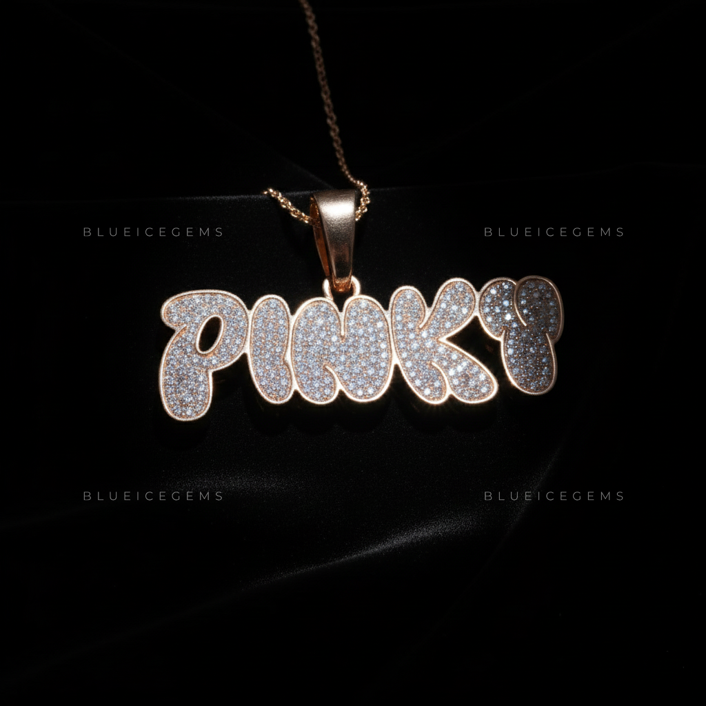 The "PINKY" Aura: Sculptural 3D Bubble Script in Radiant Rose Gold