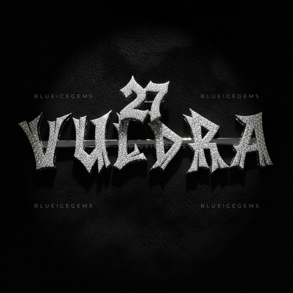 The "VULDRA 27" Sovereign: Sharp-Edge Gothic pendant in Pure Ice