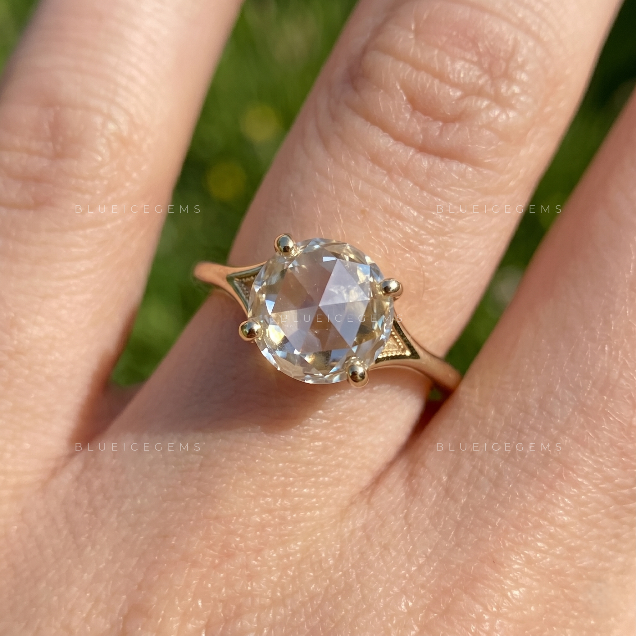 Vintage Charm Round Rose Cut Solitaire Engagement Ring