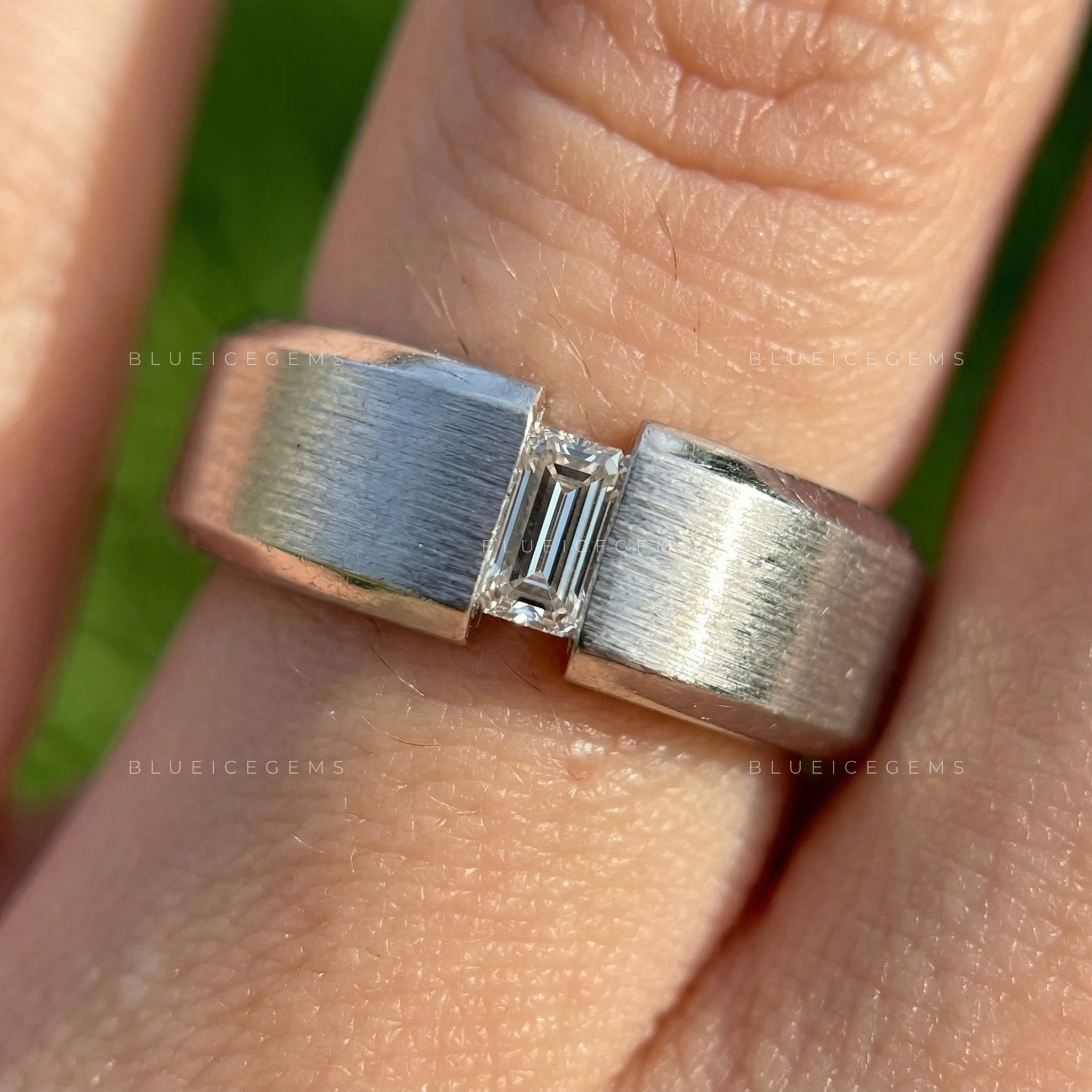 The "Urban Edge" Baguette Solitaire: A Bold Men’s Statement Ring