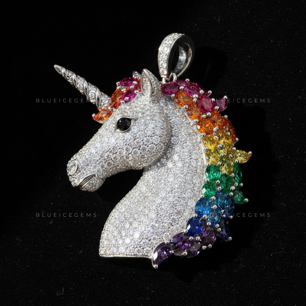 The Celestial Prism Unicorn: Rainbow Gradient Mane & Diamond Frost Sovereign