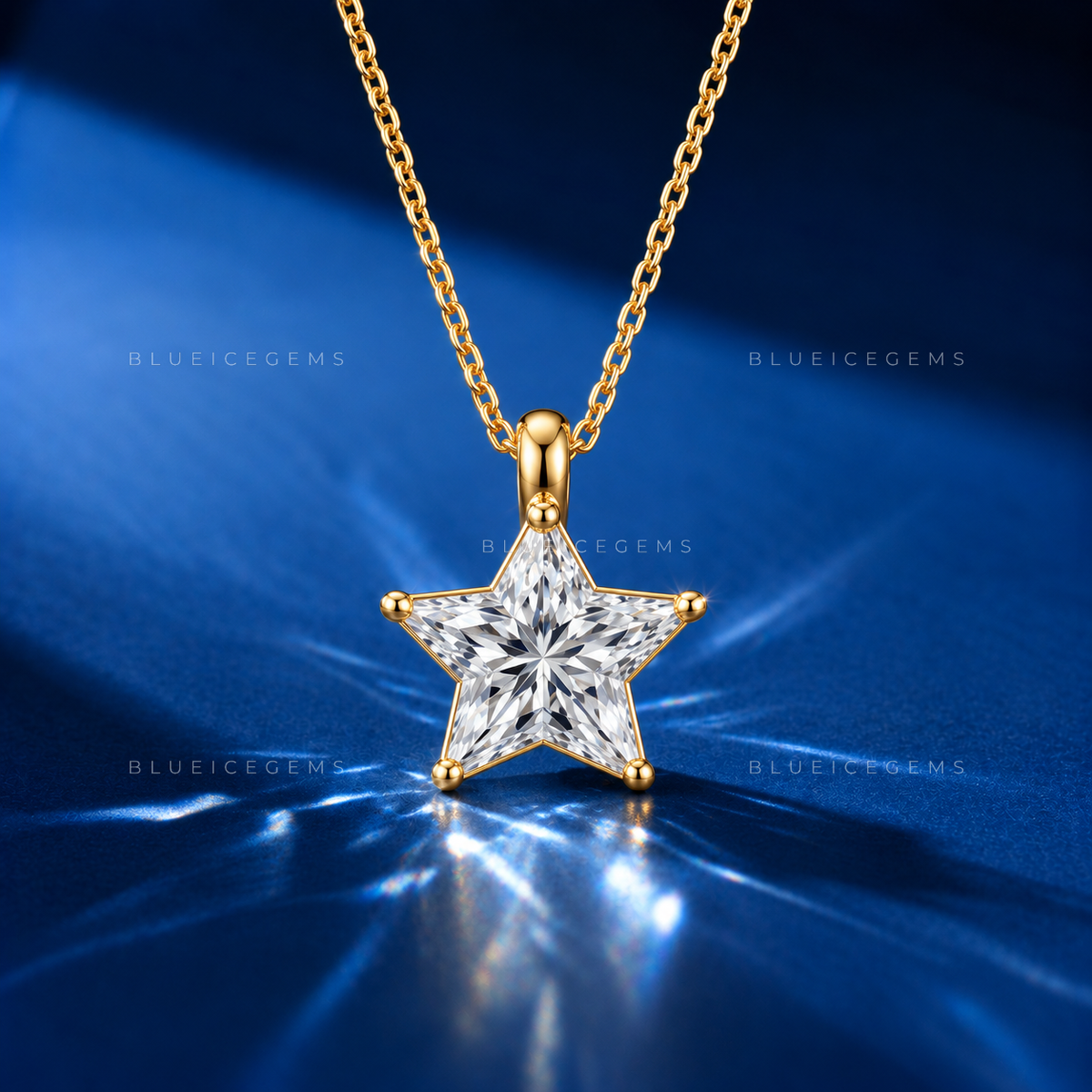 Star Shape Solitaire Diamond Pendant