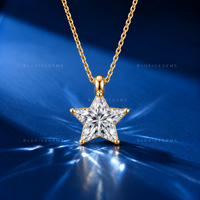 Star Shape Solitaire Diamond Pendant