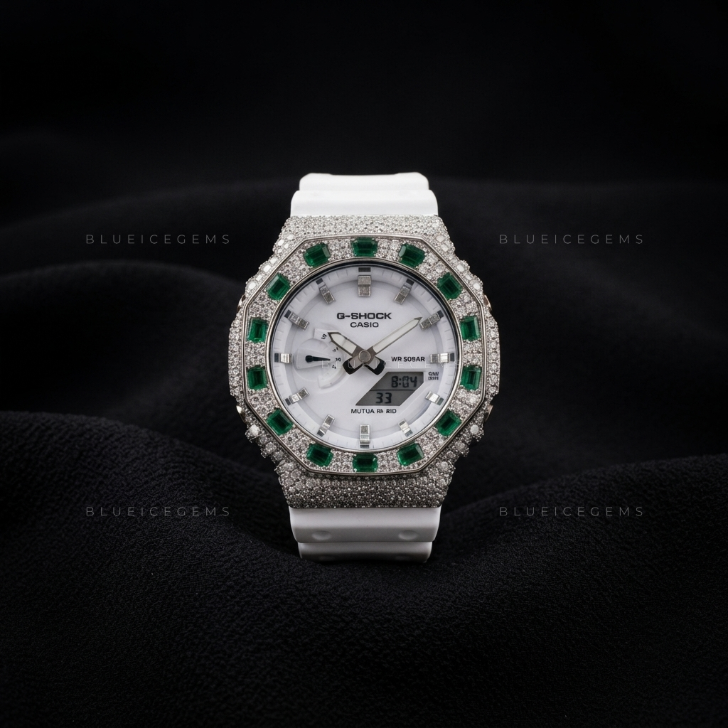 Prismatic Crown Iced Watch – VVS Moissanite Rainbow Edition