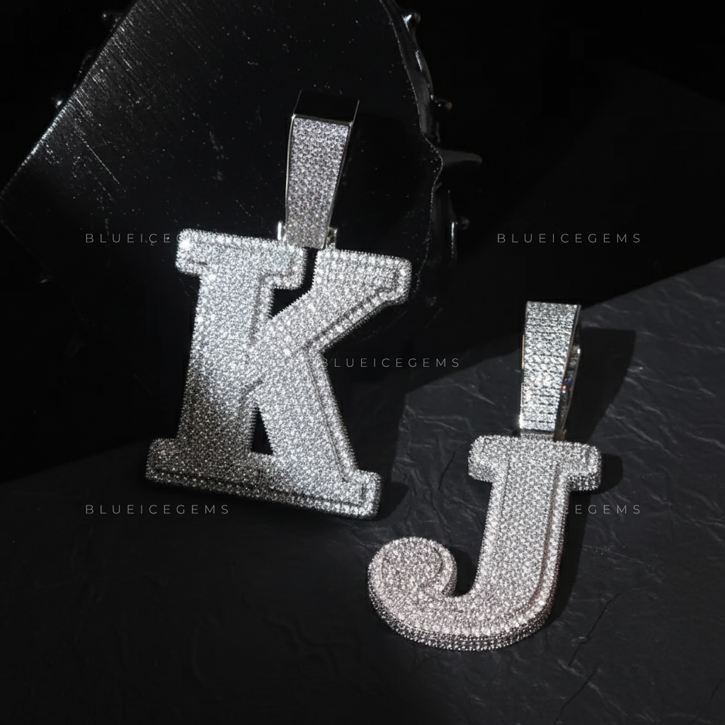 "J" Custom 3D Bubble Initial Pendant
