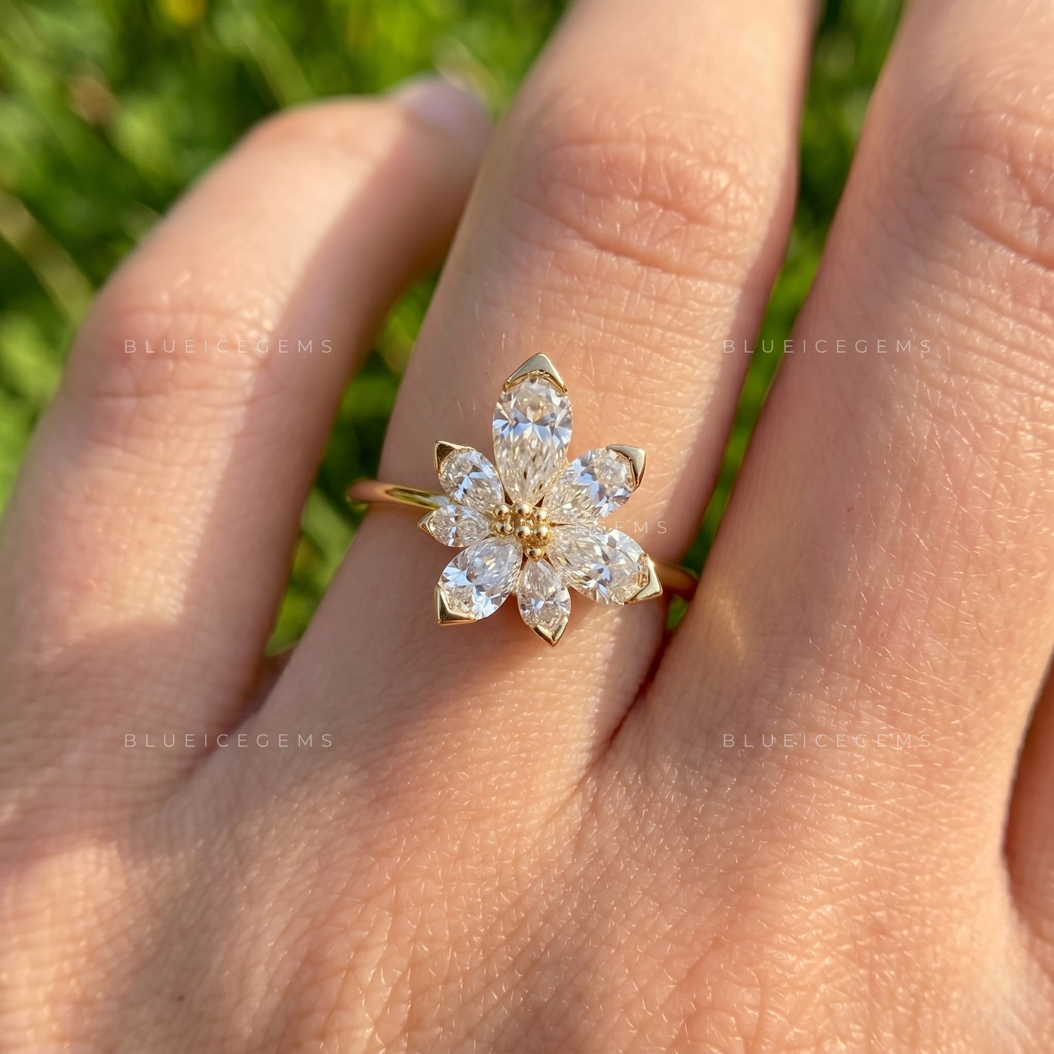 The "Ethereal Bloom" Pear Cluster: A Romantic Floral Statement