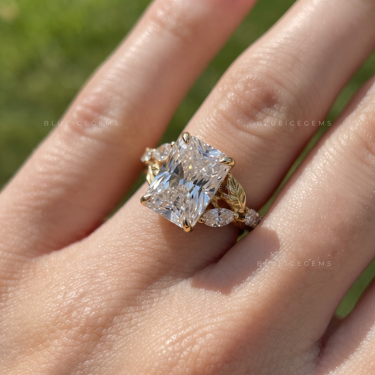 Old Mine Cut Floral Engagement Ring