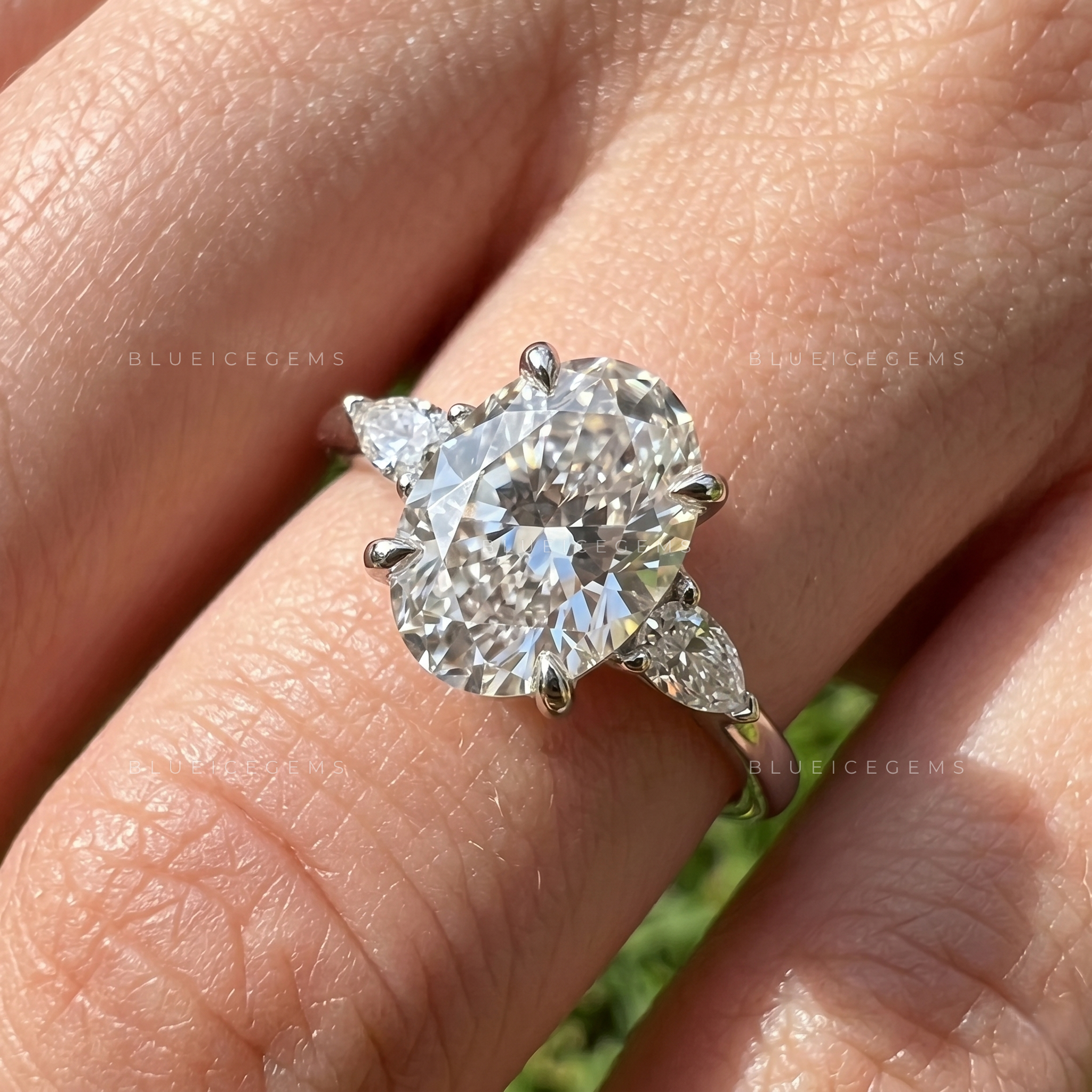 The "Regal Symmetry" Oval & Marquise Trilogy: D-Color Perfection