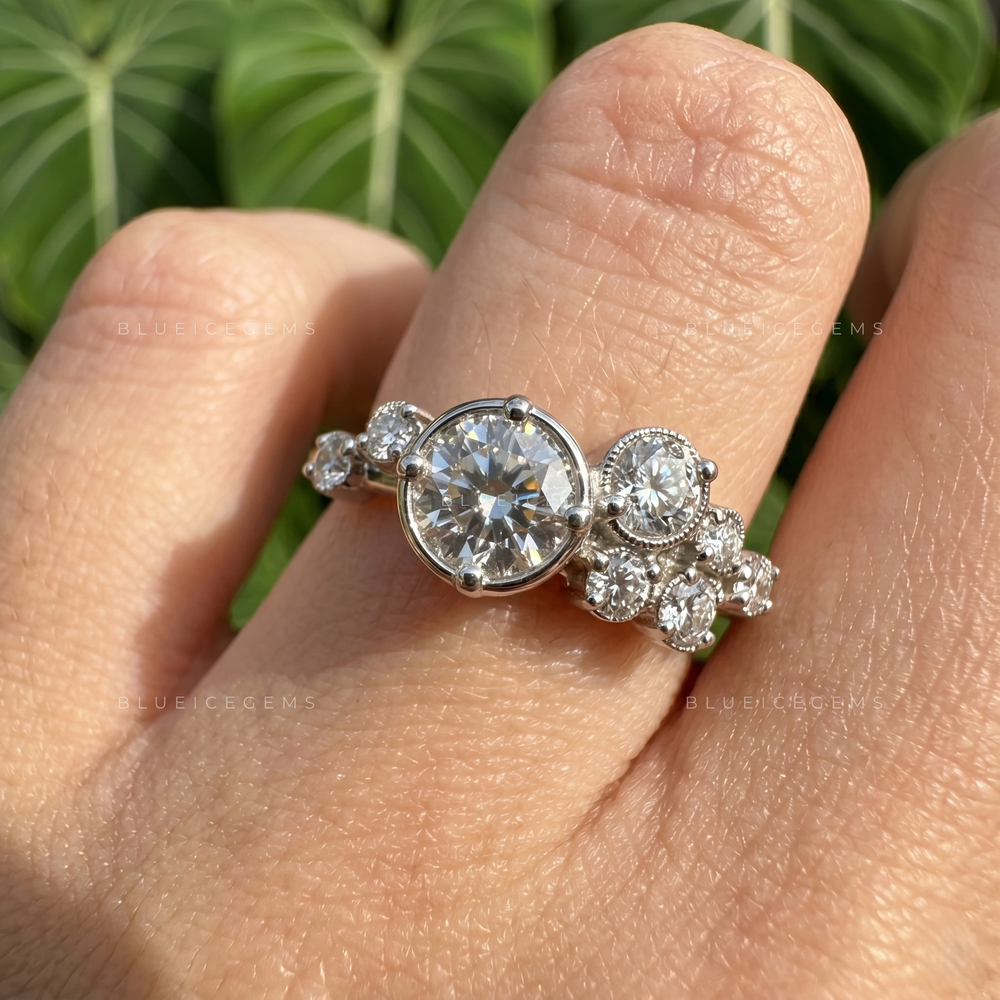 Celestial Splendor Large Round Multi-Stone Cluster Statement Ring
