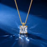 Asscher Cut Solitaire Diamond Pendant