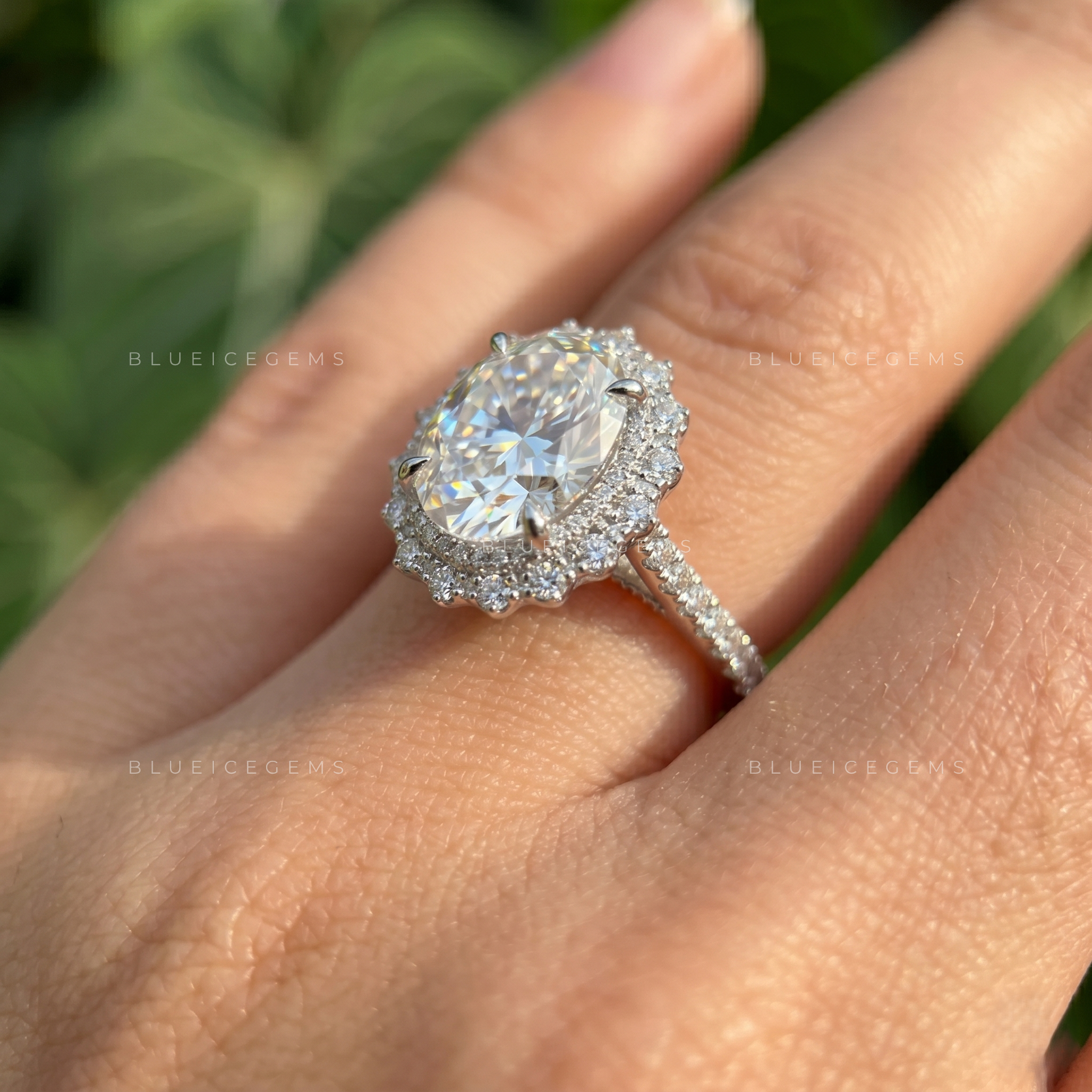 Eternal Halo Oval Cut Pavé Engagement Ring