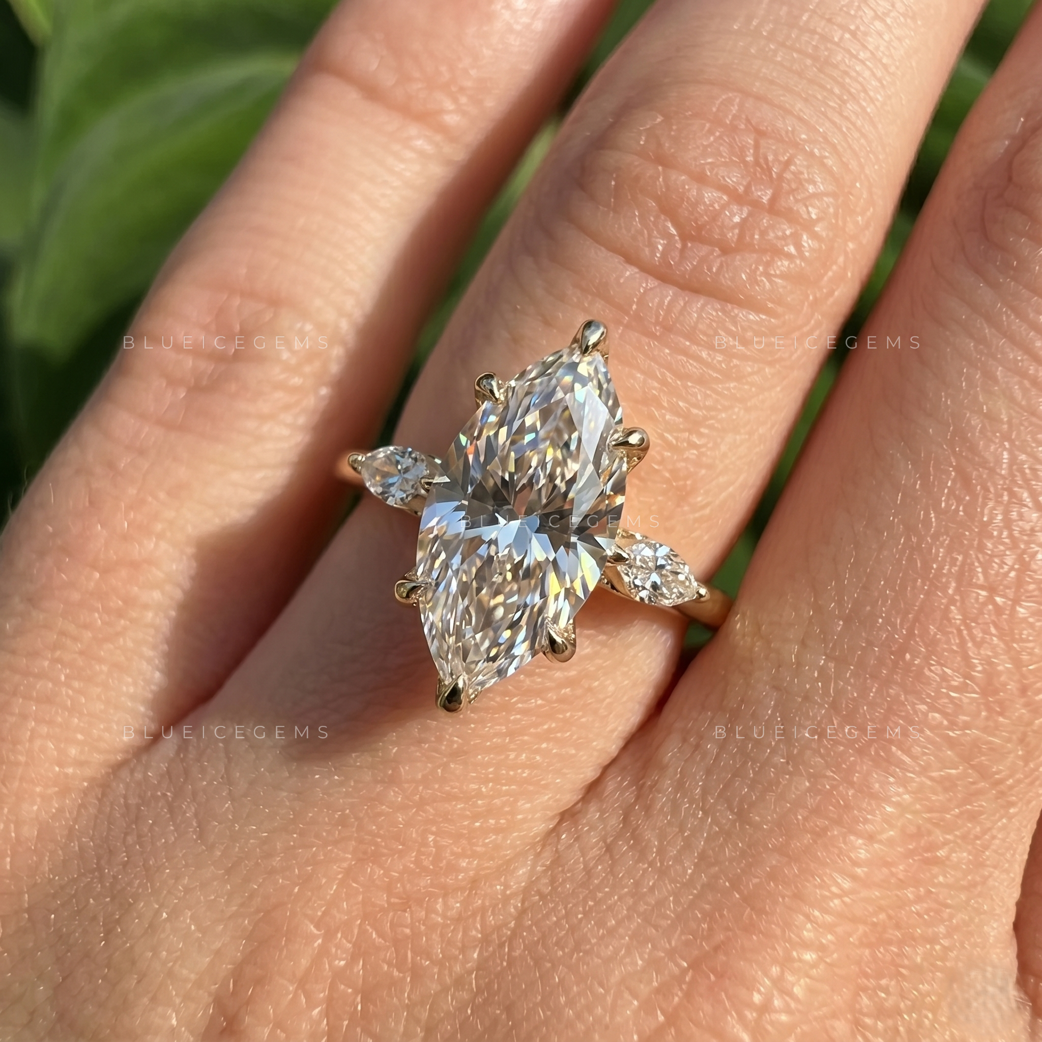 Majestic Heritage Marquise Cut Three Stone Engagement Ring
