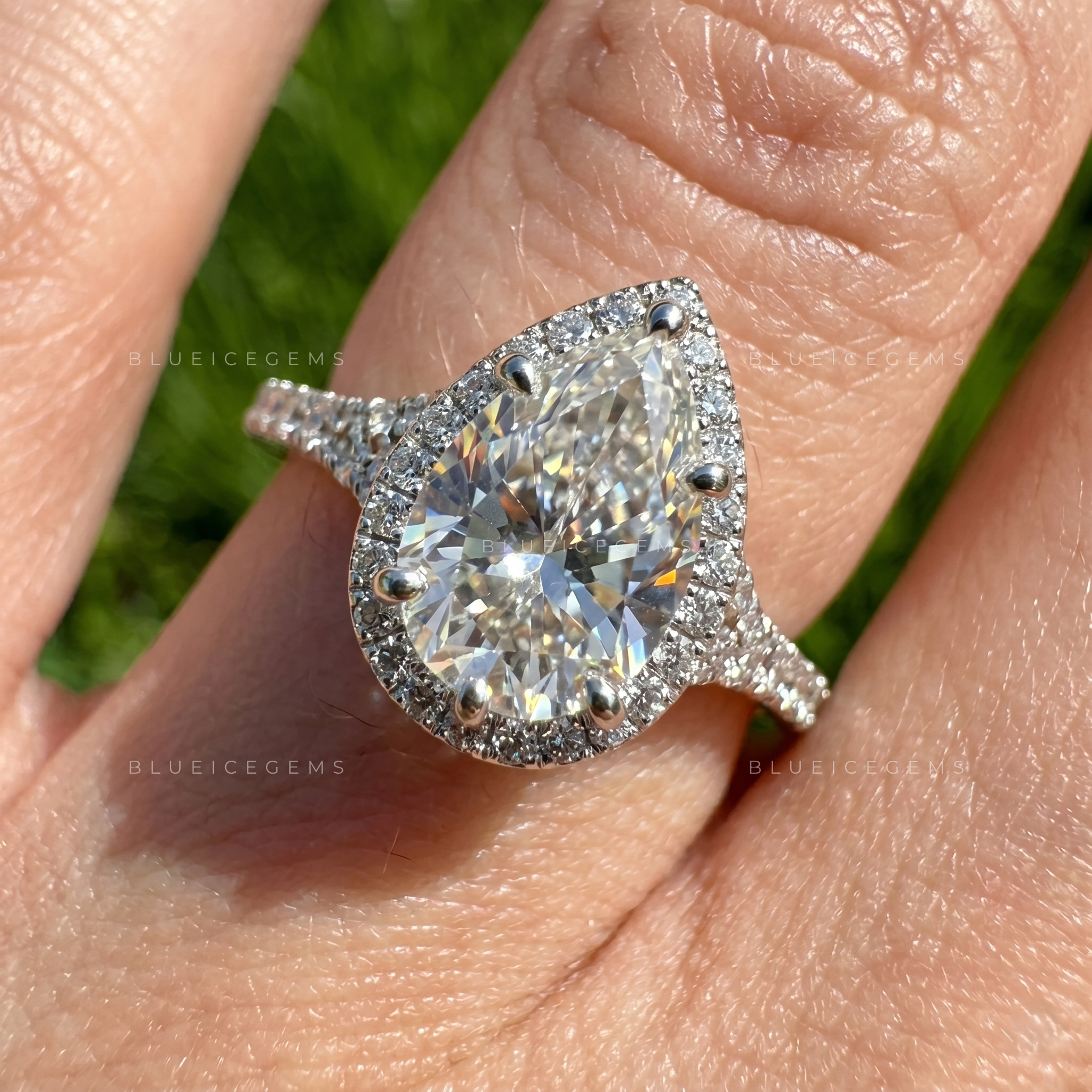 The "Celestial Teardrop" Pear Halo: A D-Color Brilliance Masterpiece