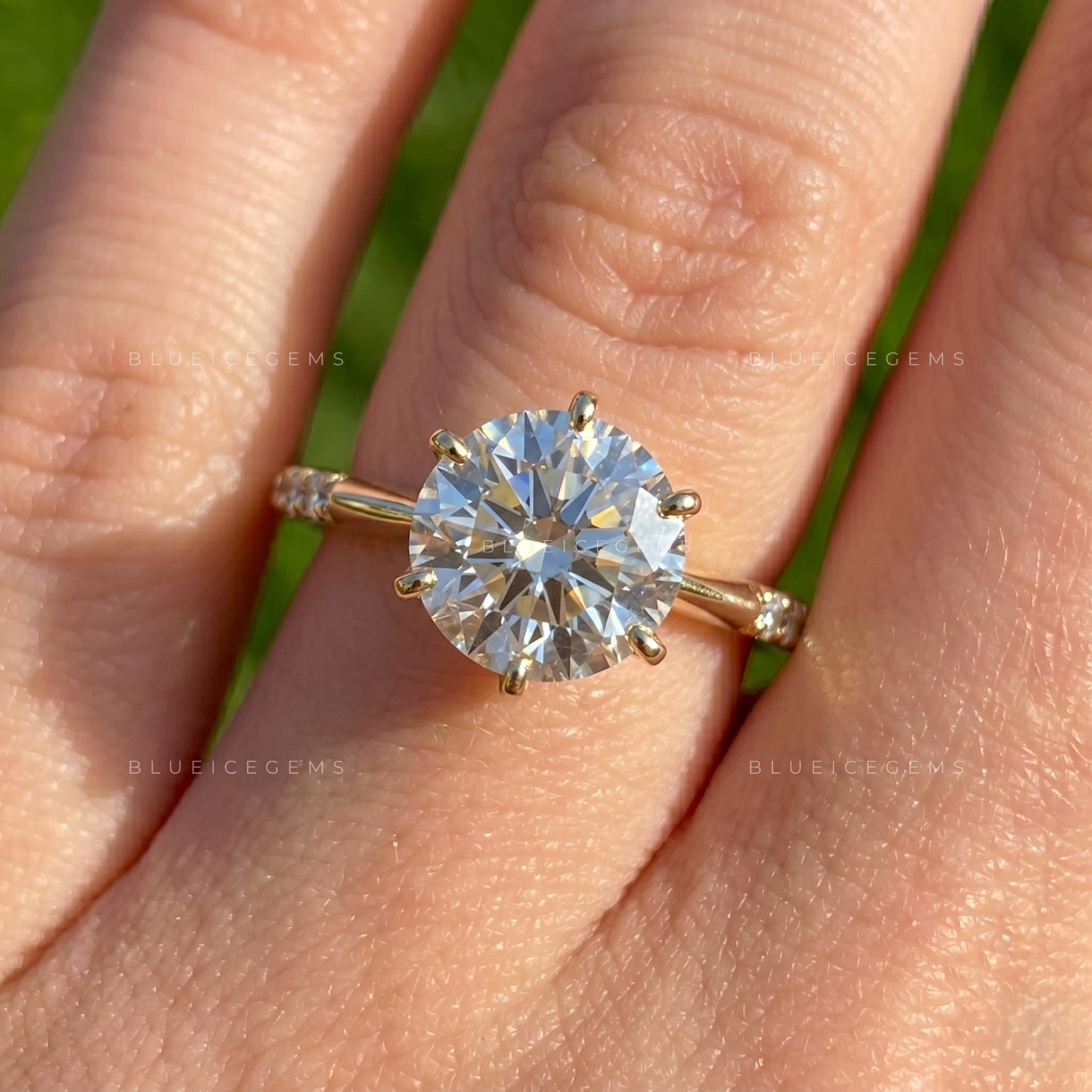 Celestial Sparkle Round Brilliant Cut Certified Pavé Engagement Ring