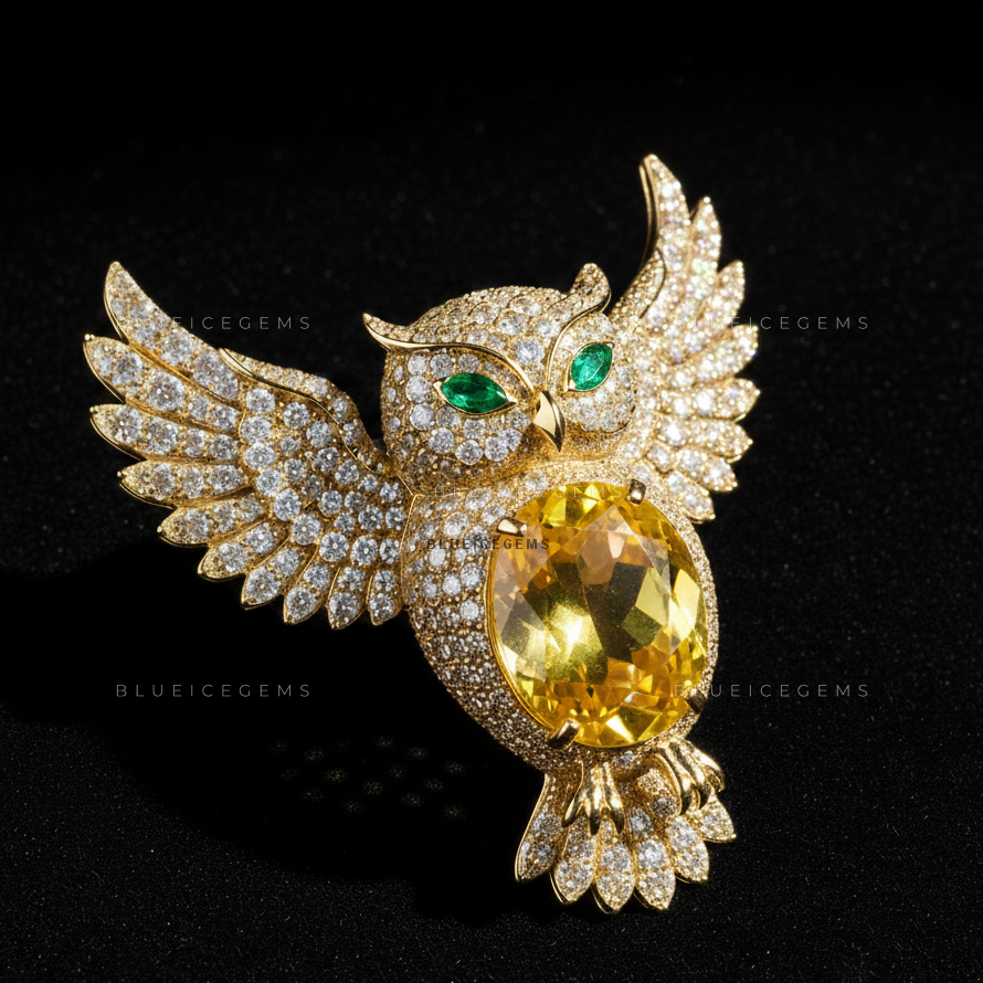 The Nocturnal Gilded: Bespoke Owl Statement Brooch
