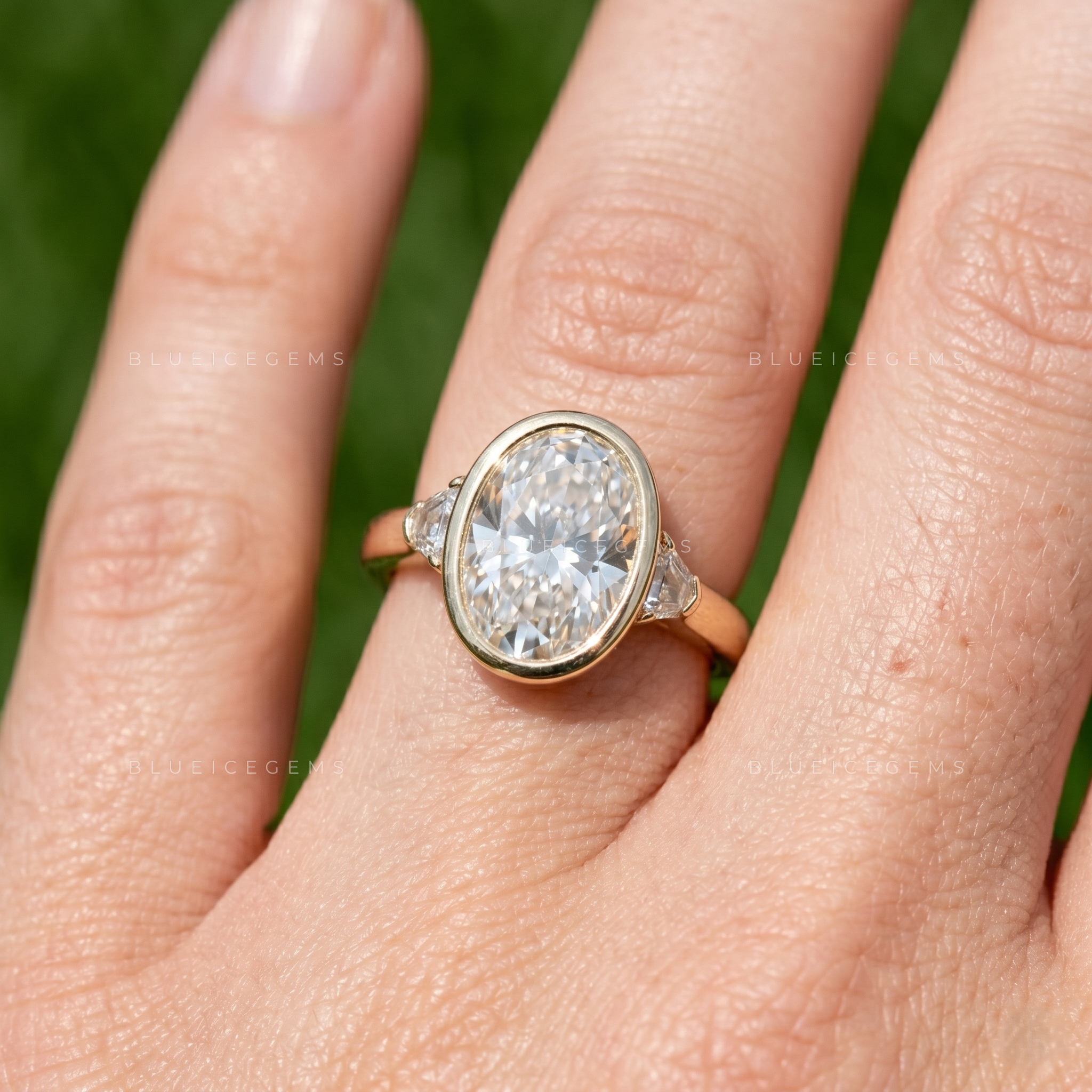 Solara Oval Cut Certified Pavé Accent Solitaire Engagement Ring