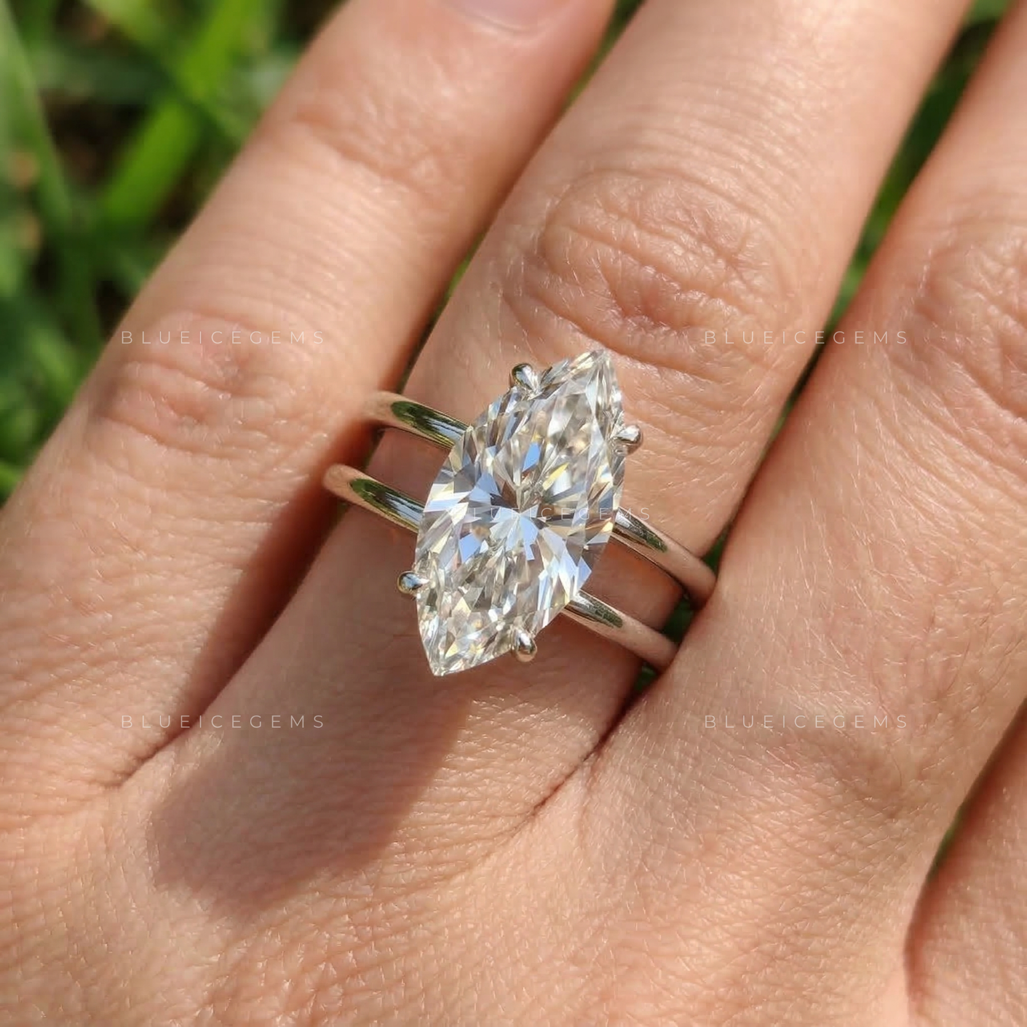 Celestial Radiance Marquise Cut Solitaire Ring