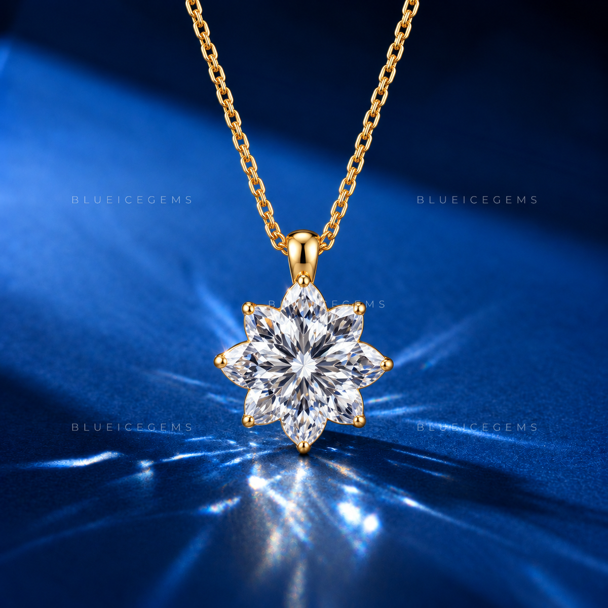 Flower Shape Solitaire Diamond Pendant