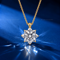 Flower Shape Solitaire Diamond Pendant