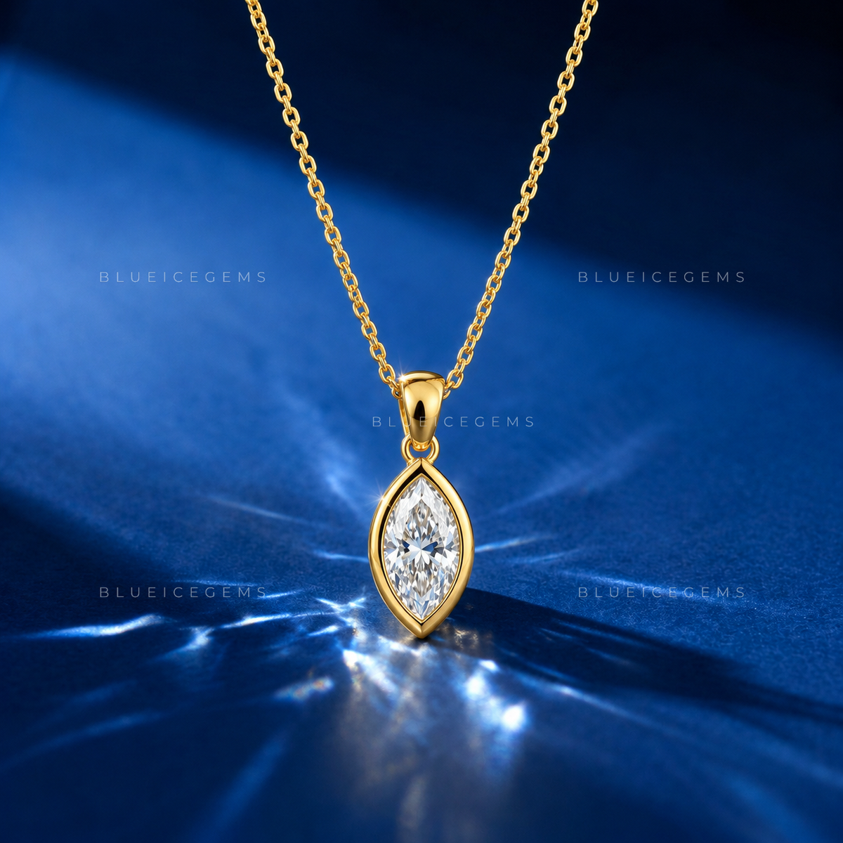 Marquise Solitaire Diamond Pendant