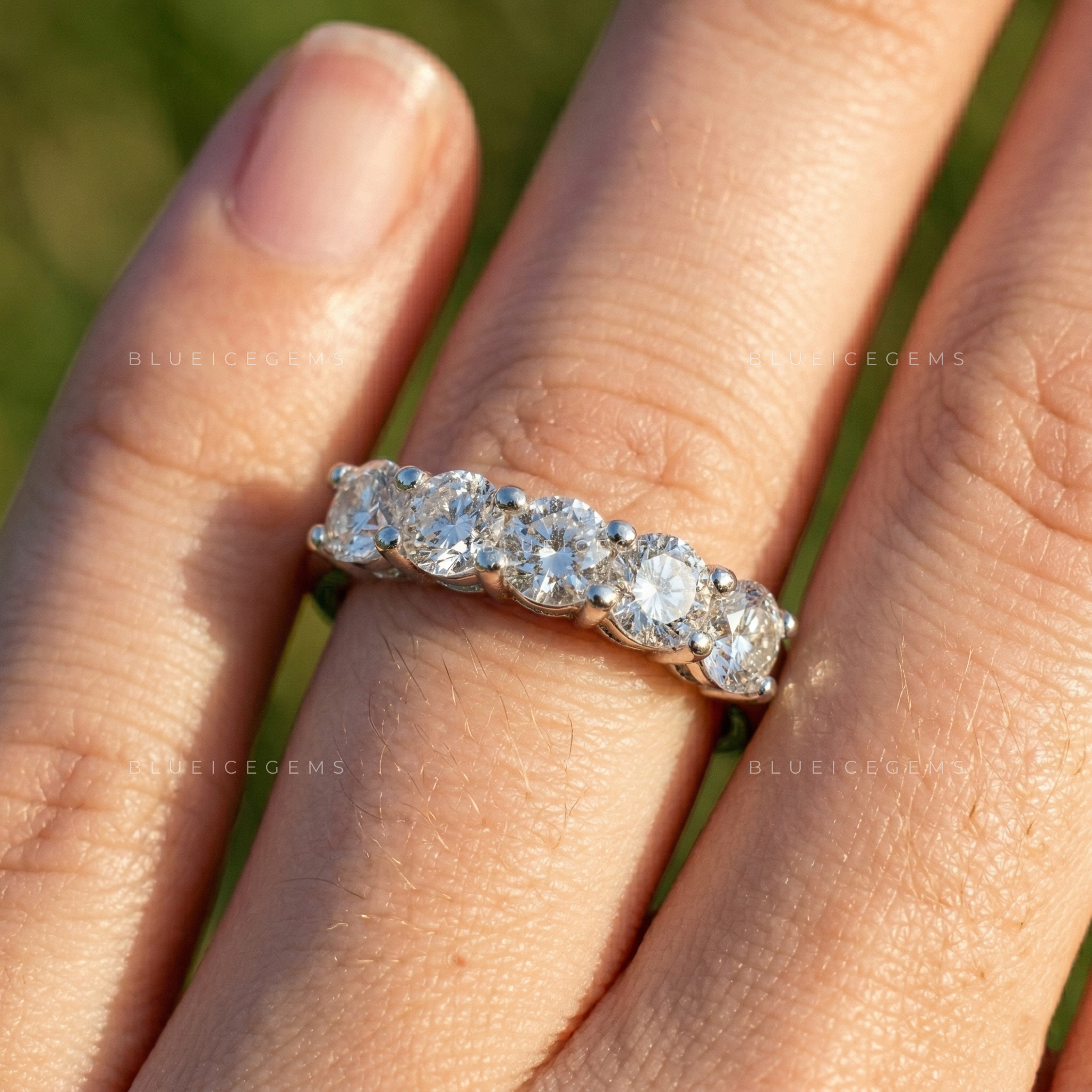 Celestial Radiance Round Brilliant Cut Multi-Stone Eternity Band