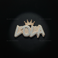 The "LOLA" Royal Signature: Crown-Topped Two-Tone Script Pendant
