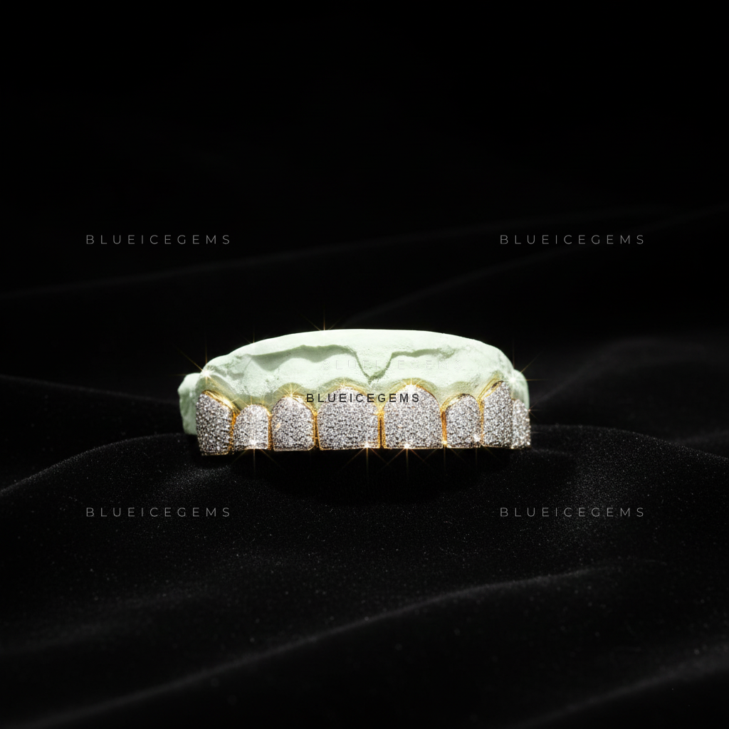 Midnight Frost Diamond Shield Grillz