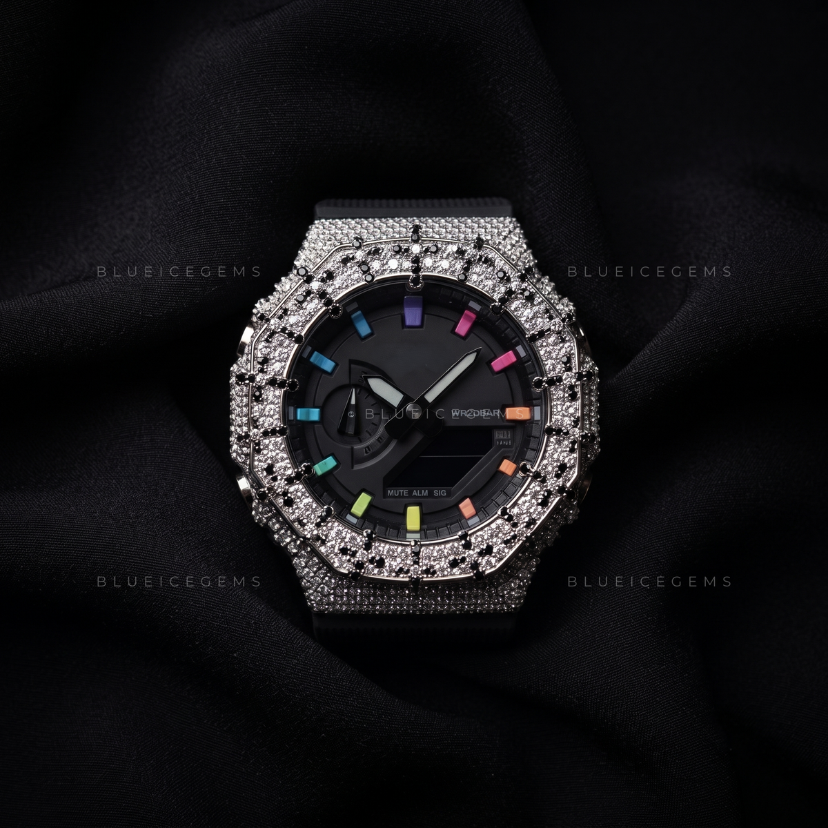 Crossfire Iced Halo Watch – 10.562 CT Moissanite